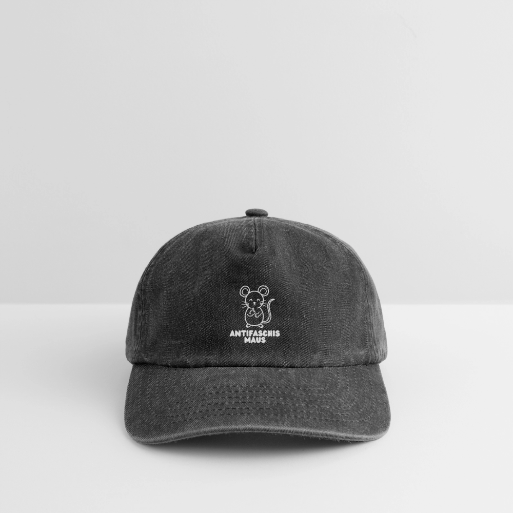 Vintage Cap "Antifaschismaus" - Vintage Schwarz