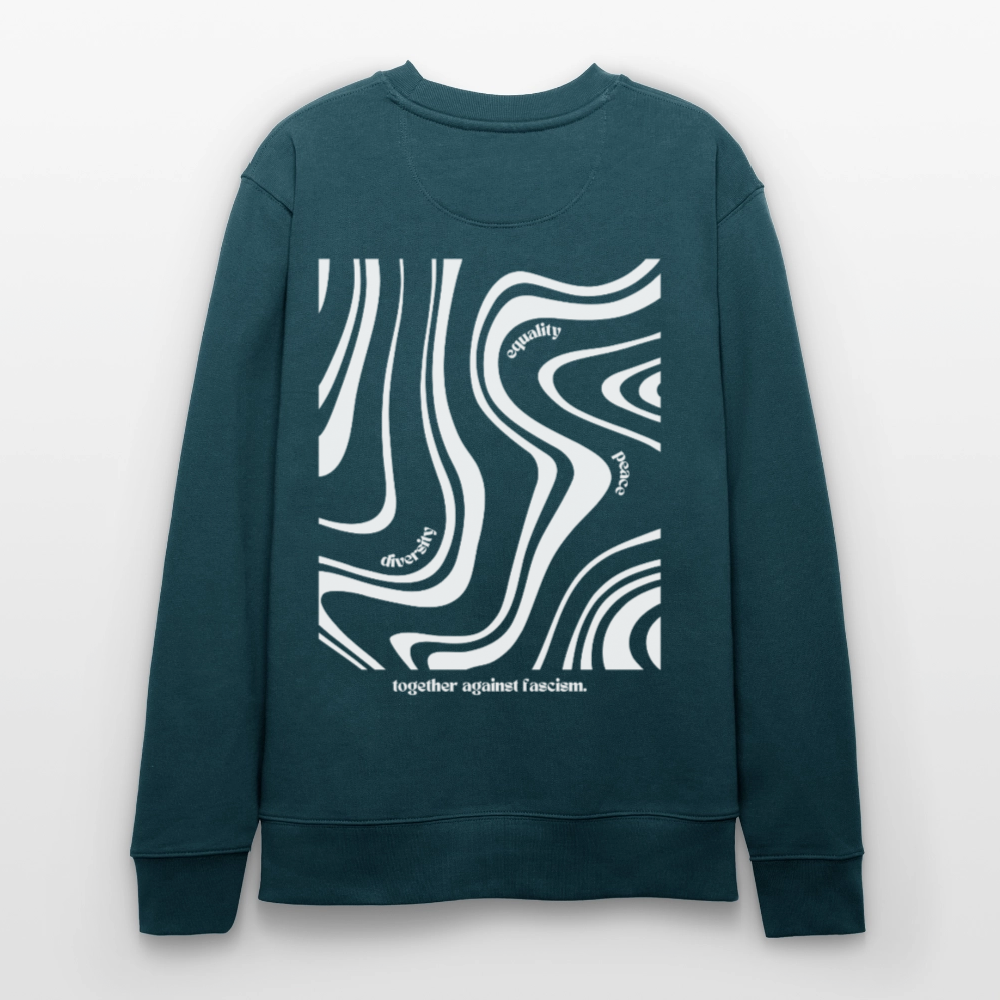 Sweatshirt "Together against fascism" - Dunkles Petrol