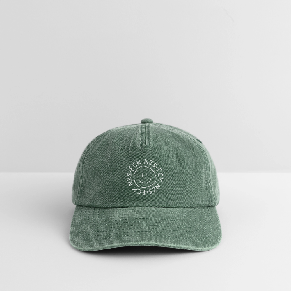 Vintage Cap "Fck Nzs" - Vintage Flaschengrün 