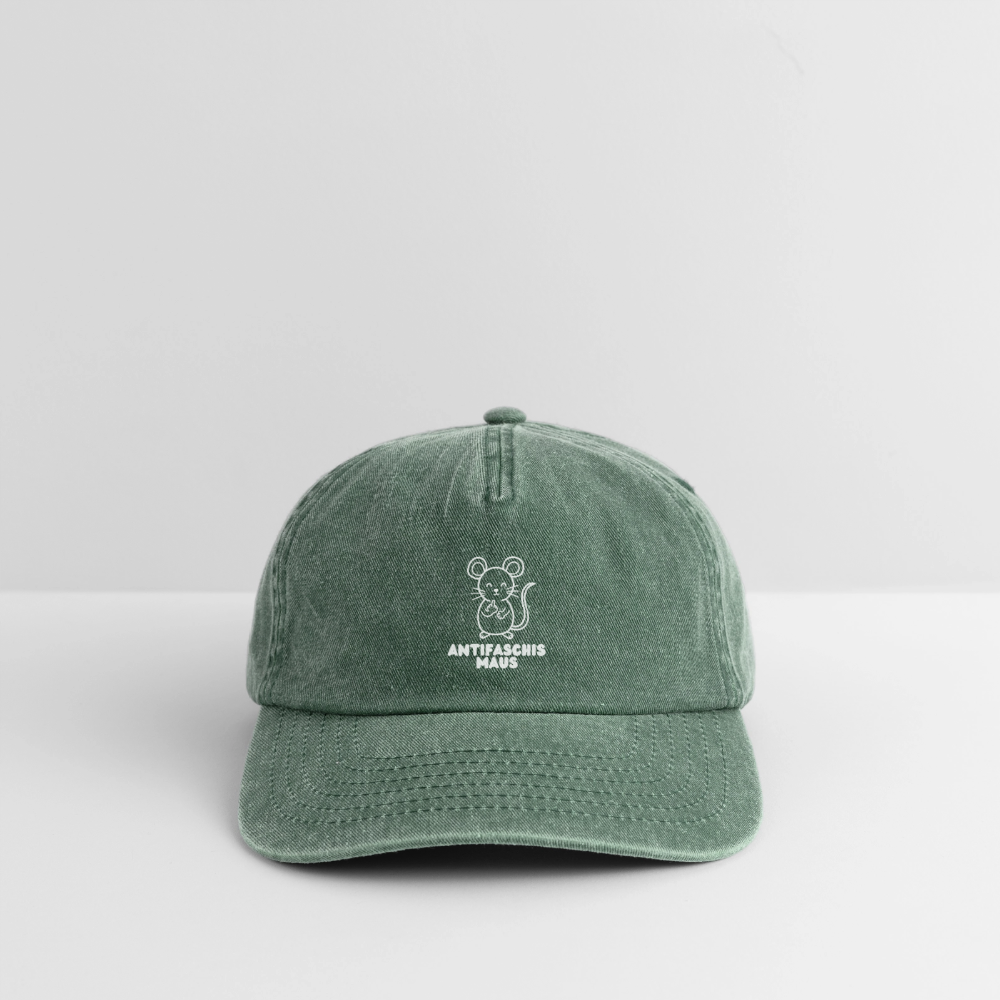 Vintage Cap "Antifaschismaus" - Vintage Flaschengrün 