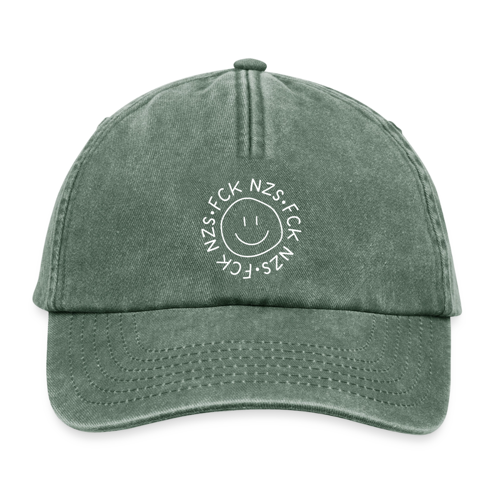 Vintage Cap "Fck Nzs" - Vintage Flaschengrün 