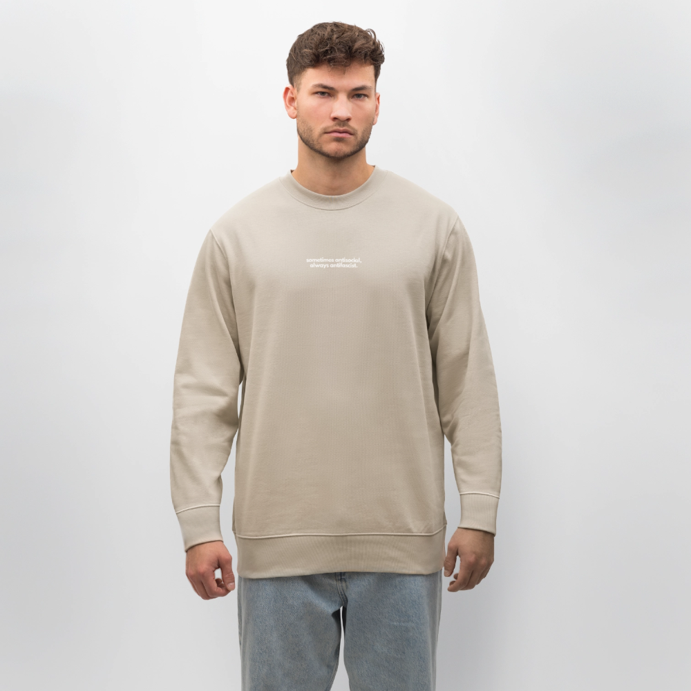 Sweatshirt "Sometimes antisocial, always antifascist" - beige